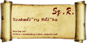 Szakmáry Réka névjegykártya